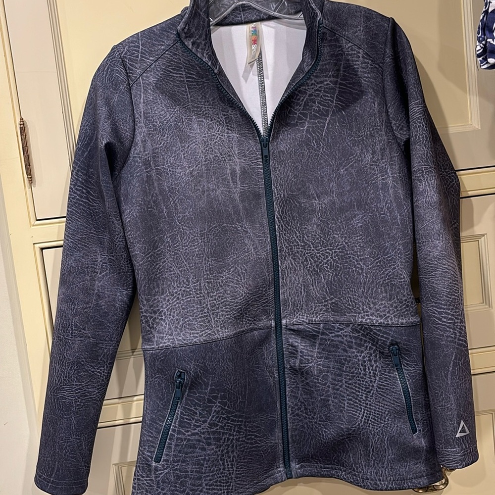 PrismSport Athletic Jacket Full Zip Yoga Gym Athleisure Peplum Scuba Material
